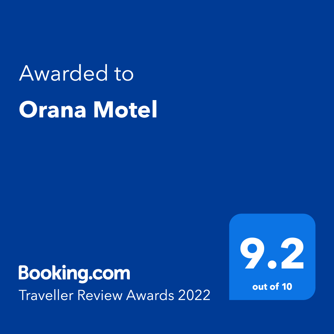 Booking.com traveller Review Awards - 9 out of 10 Orana Motel